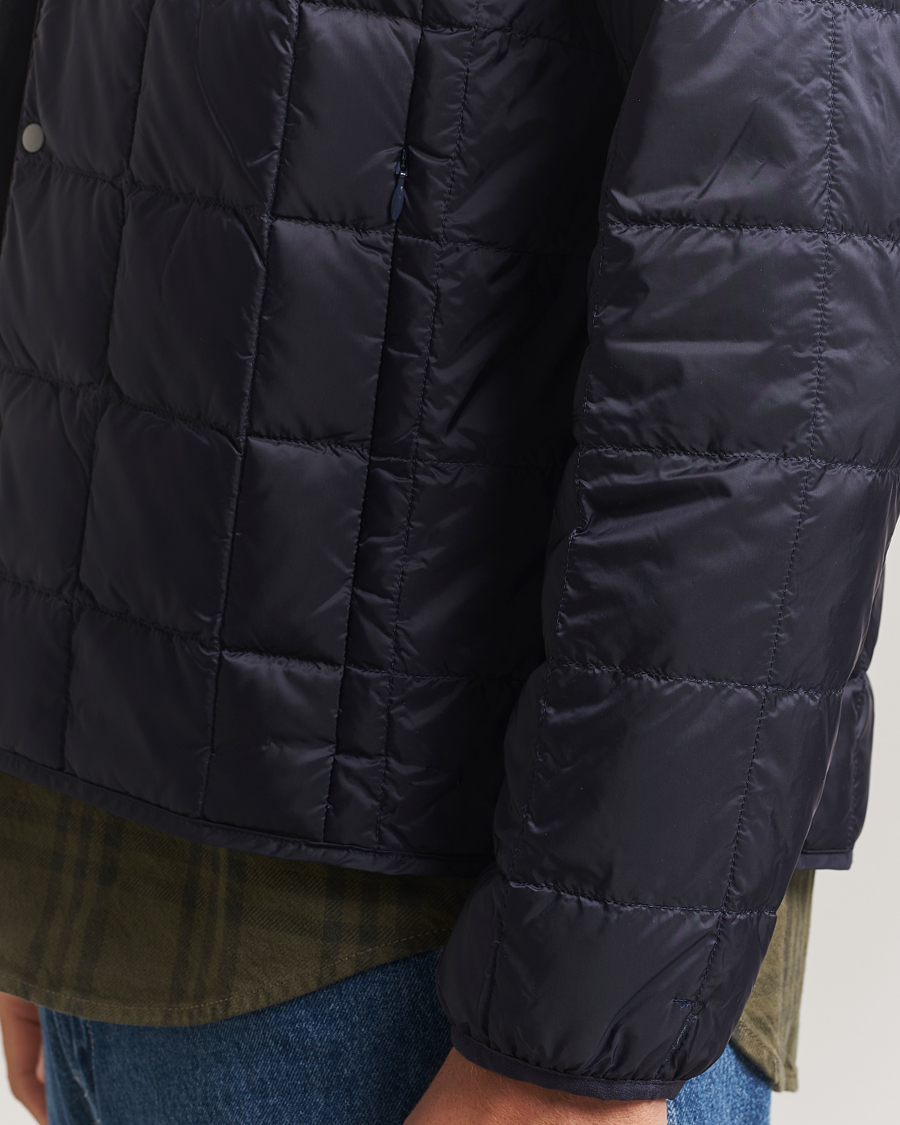 Men | Coats & Jackets | TAION | Crew Neck Button Down Jacket Navy