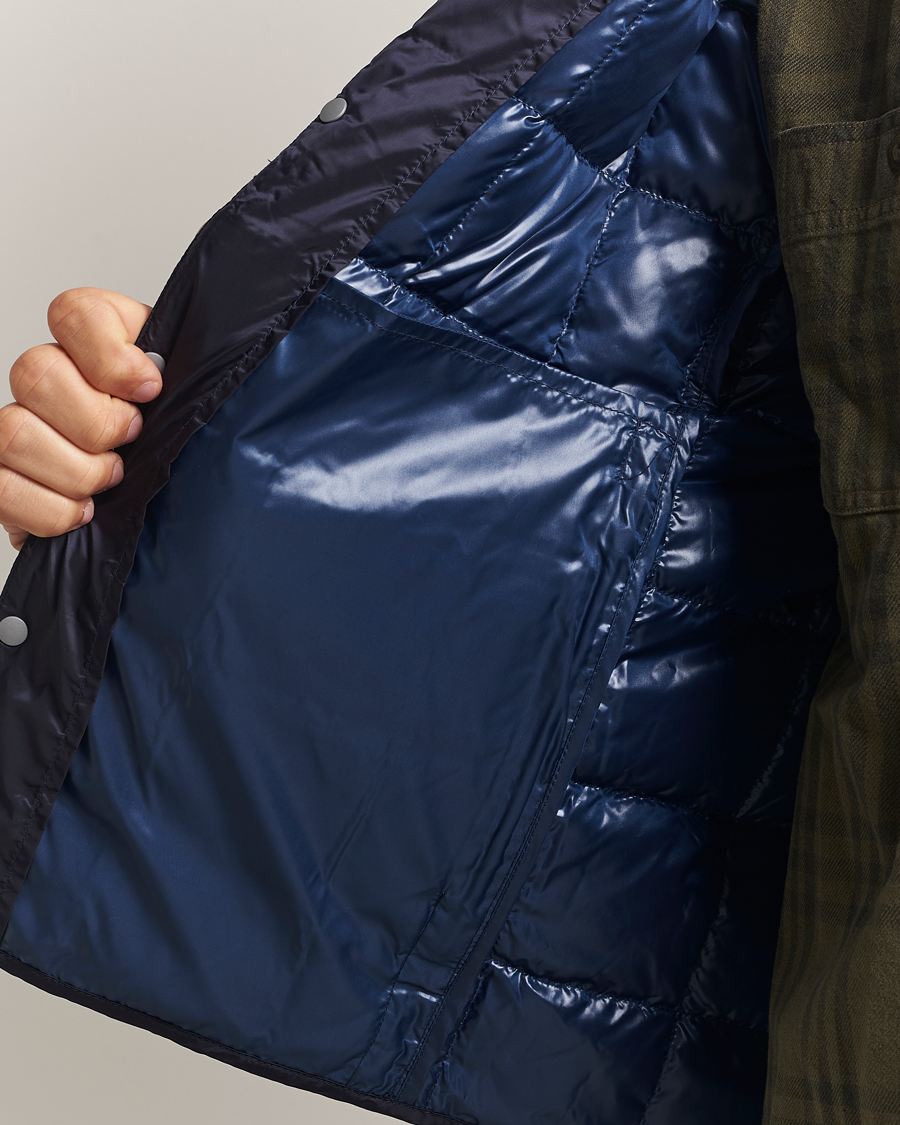 Men | Coats & Jackets | TAION | Crew Neck Button Down Jacket Navy