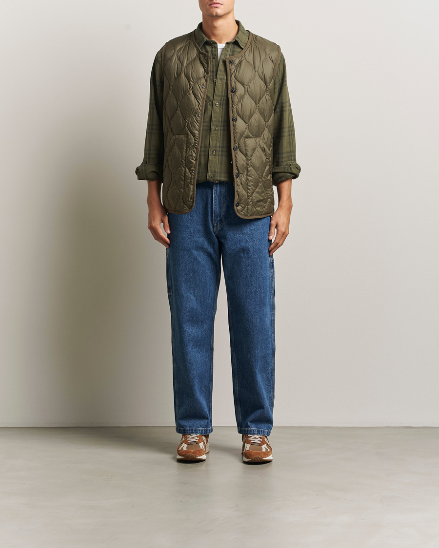 Men | Gilets | TAION | Military Crew Neck Down Vest Dark Olive