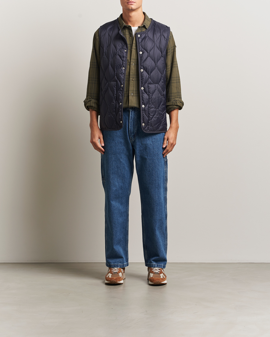 Men | Gilets | TAION | Military Crew Neck Down Vest Navy