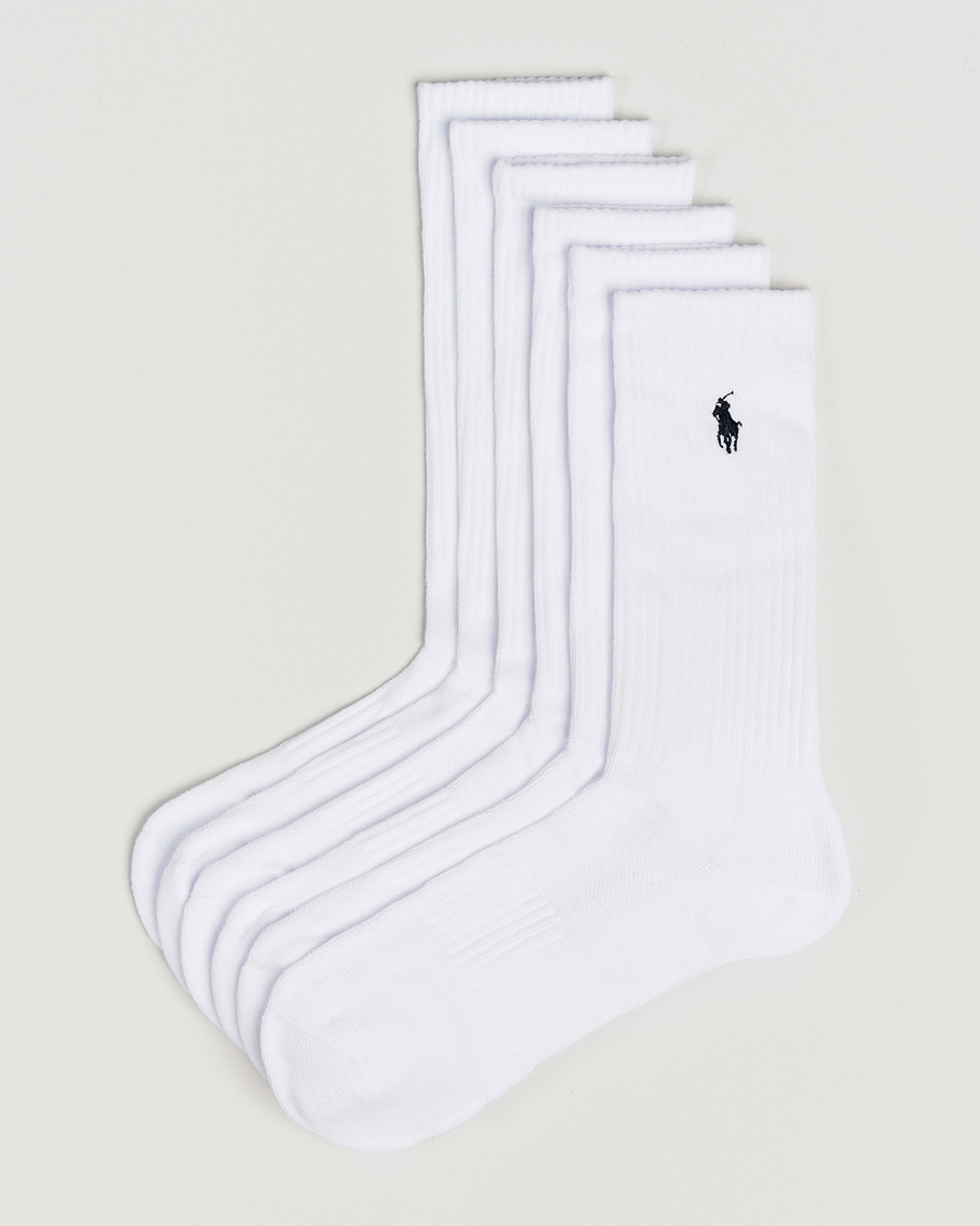 Men | Underwear & Socks | Polo Ralph Lauren | 6-Pack Cotton Crew Socks White