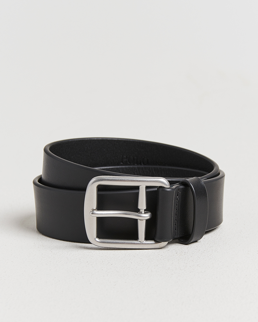 Men | Belts | Polo Ralph Lauren | Signature Pony Leather Belt Black