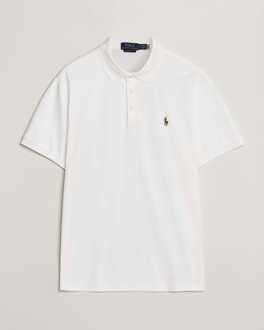 Polo Ralph Lauren Custom Slim Fit Cotton Polo White at CareOfCarl.com