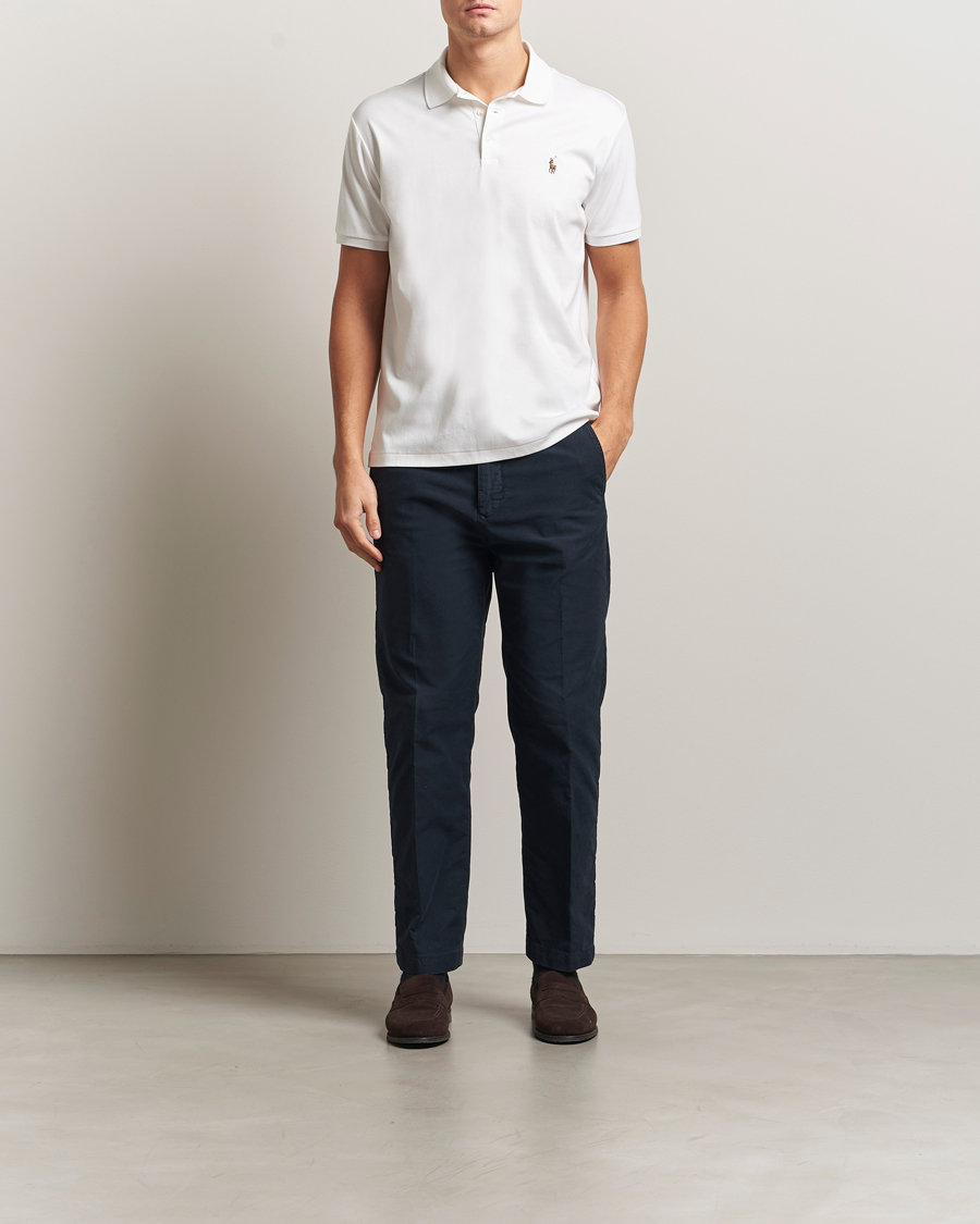 Men | Polo Shirts | Polo Ralph Lauren | Custom Slim Fit Cotton Polo White
