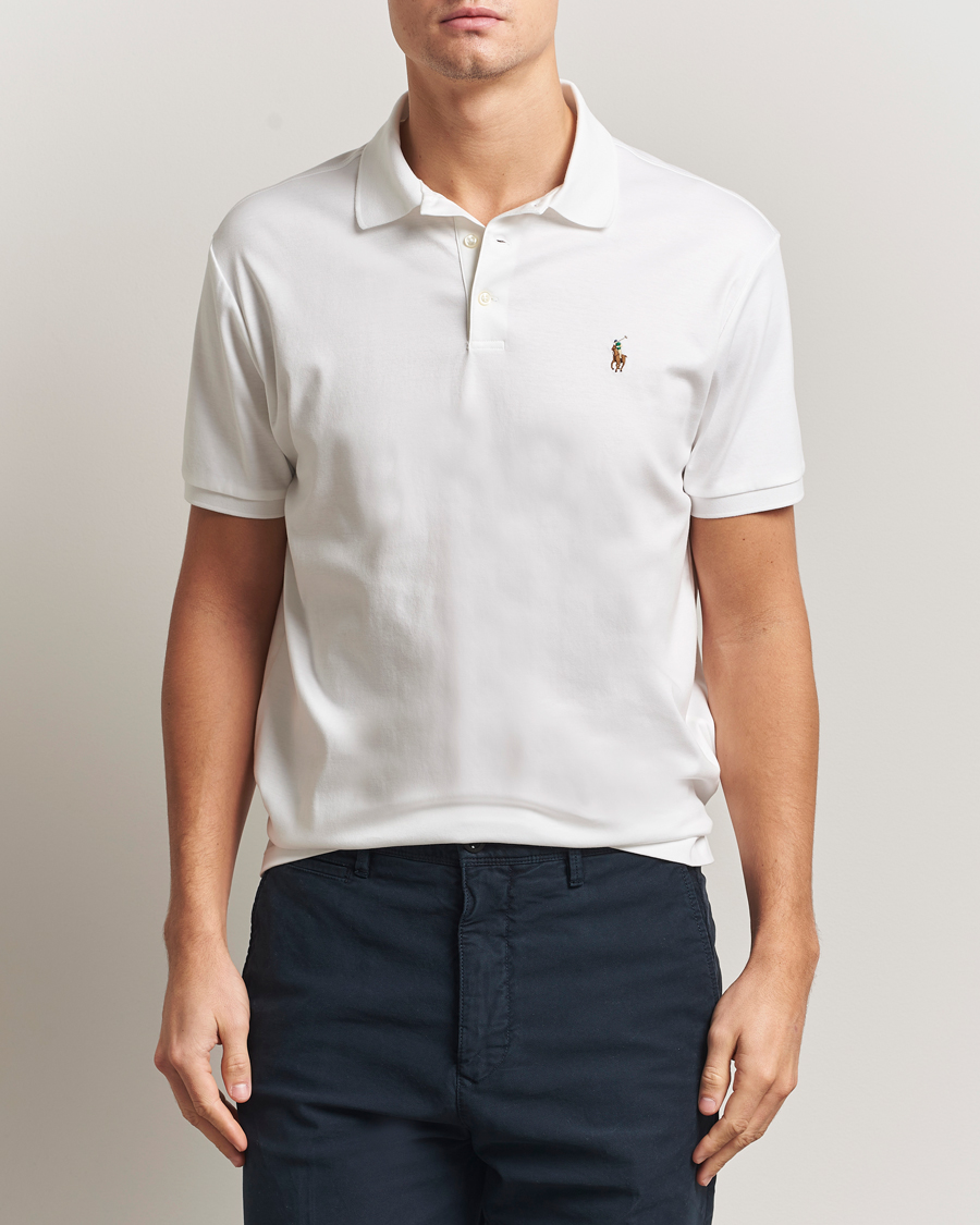 Polo Ralph Lauren Custom Slim Fit Cotton Polo White at CareOfCarl.com