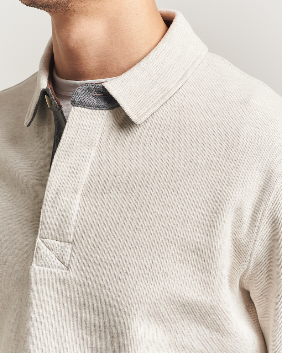 Men | Polo Shirts | GANT | Light Sacker Rib Long Sleeve Polo Seed Melange