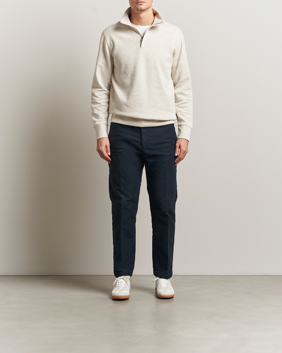 Men | Sweaters & Knitwear | Gant | Light Sacker Rib Half Zip Seed Melange