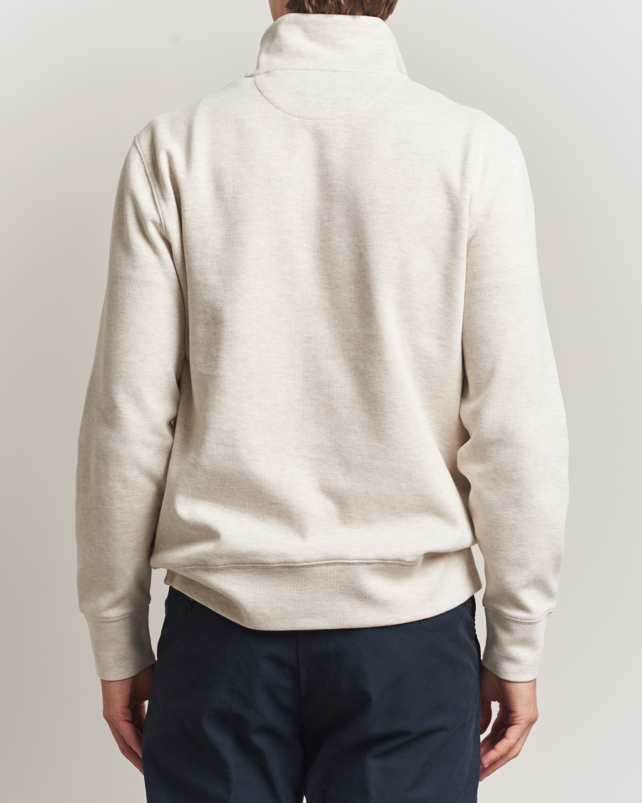 Men | Sweaters & Knitwear | Gant | Light Sacker Rib Half Zip Seed Melange