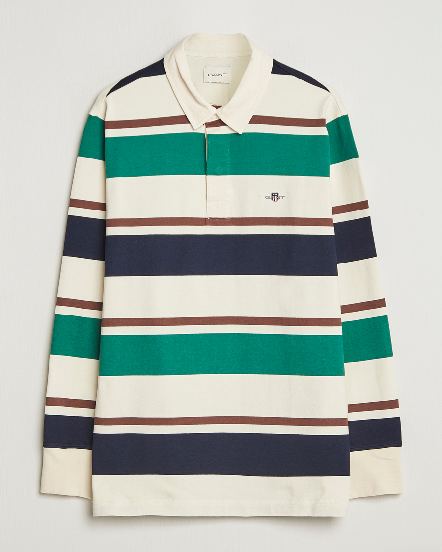 Men | Sweaters & Knitwear | GANT | Striped Heavy Rugger Cream Multi