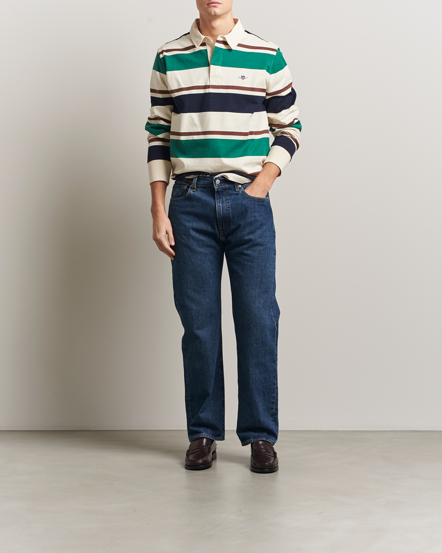 Men | Sweaters & Knitwear | GANT | Striped Heavy Rugger Cream Multi