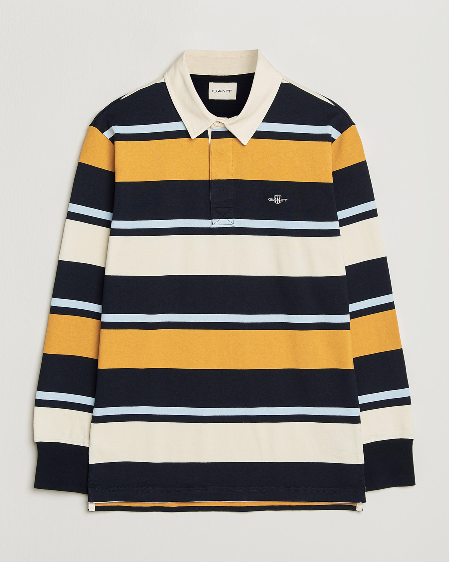Men | Sweaters & Knitwear | GANT | Striped Heavy Rugger Evening Blue Multi