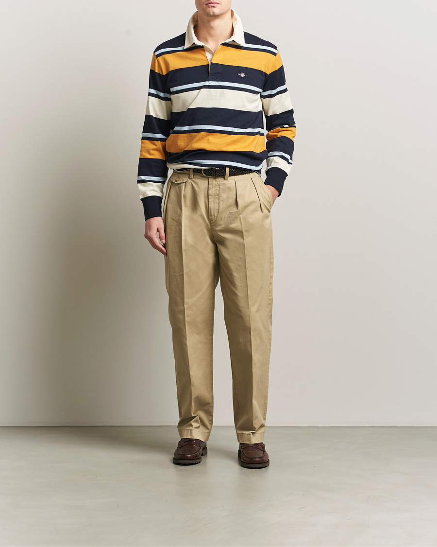 Men | Sweaters & Knitwear | Gant | Striped Heavy Rugger Evening Blue Multi