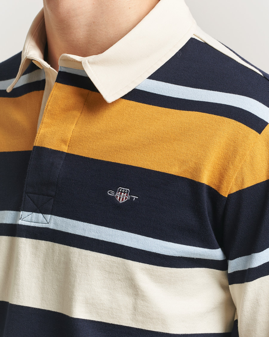 Men | Sweaters & Knitwear | Gant | Striped Heavy Rugger Evening Blue Multi