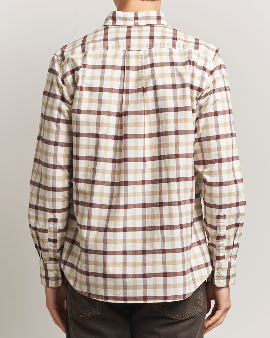 Men | Shirts | GANT | Regular Fit Oxford Checked Shirt Mahogany Brown