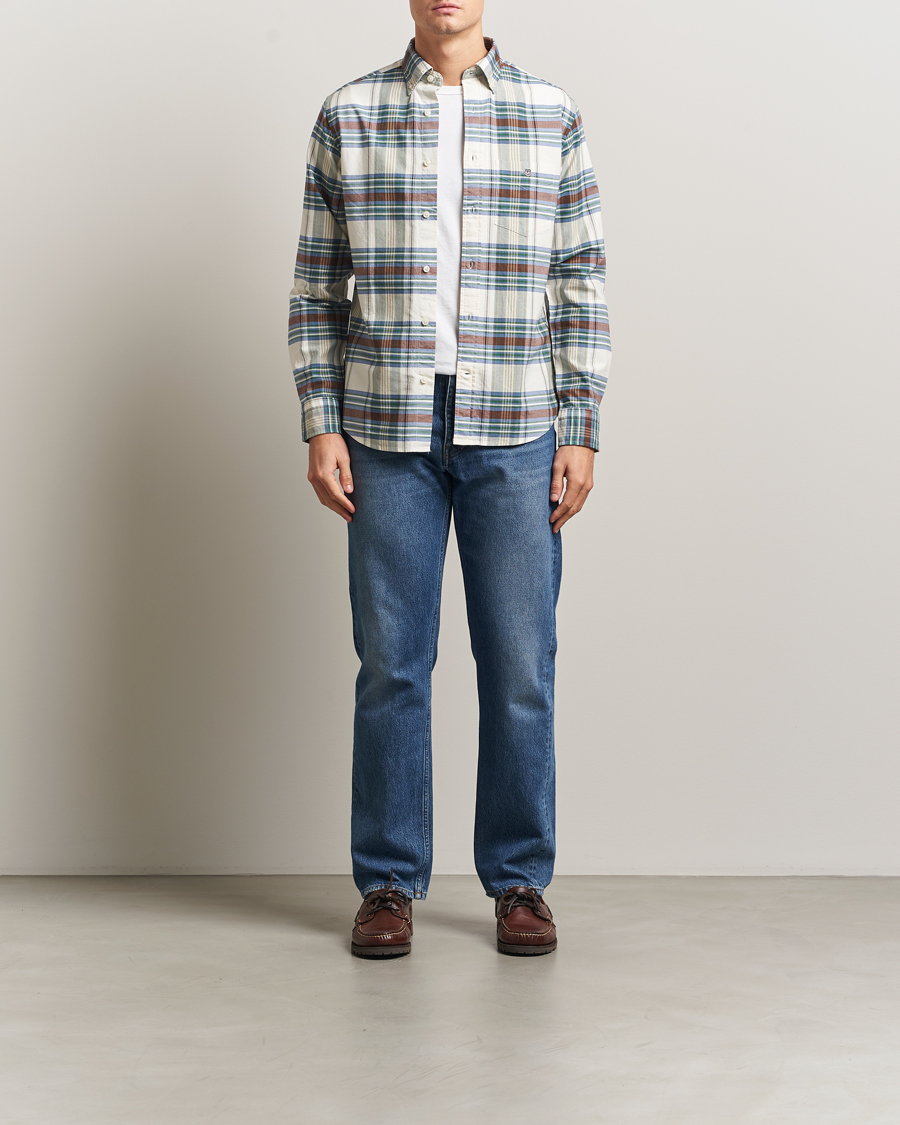 Men | Shirts | GANT | Regular Fit Oxford Checked Shirt Woody Green
