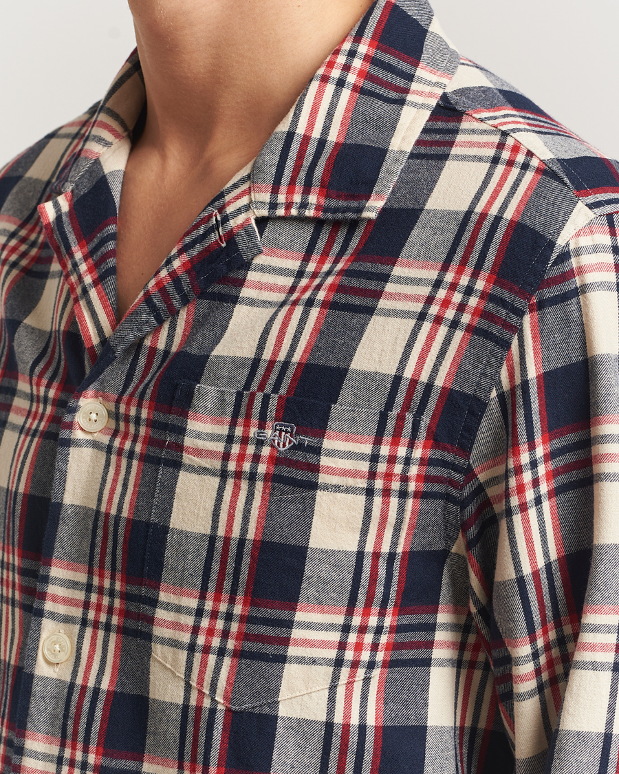 Men | Pyjamas & Robes | GANT | Flannel Checked Pyjama Set Ruby Red