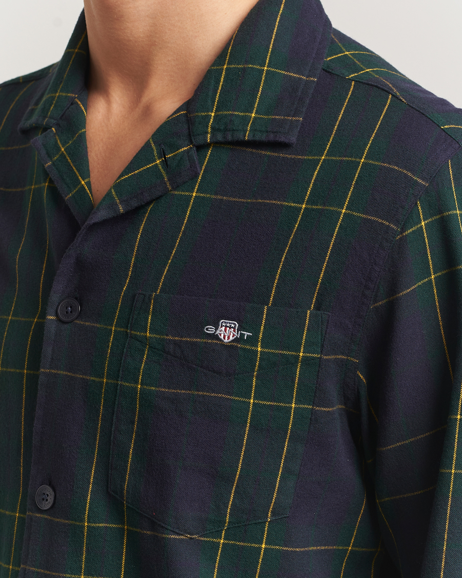 Men | Pyjamas & Robes | GANT | Flannel Checked Pyjama Set Forest Green