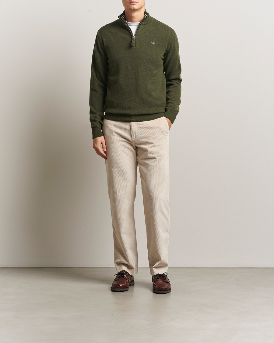 Men | Trousers | Gant | Straight Fit Corduroy Trousers Putty