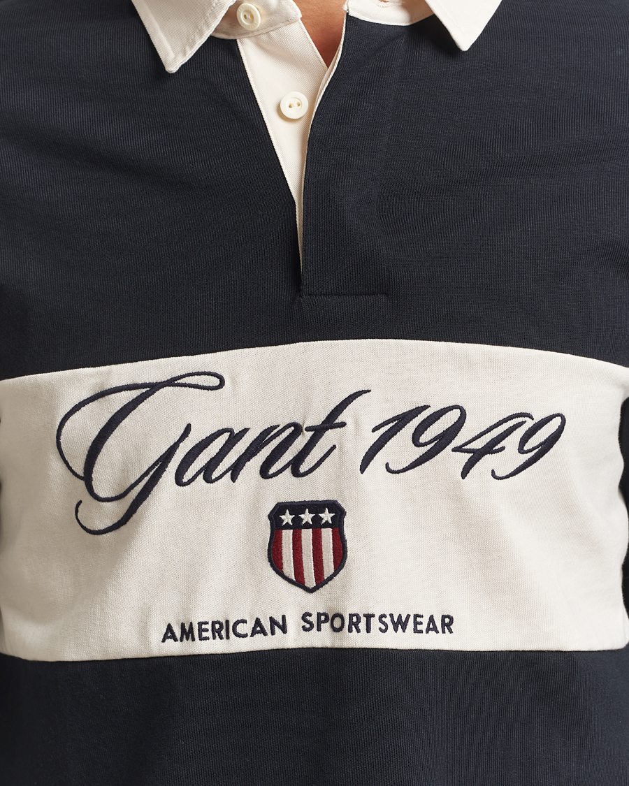 Men | Sweaters & Knitwear | Gant | Blocked Logo Heavy Rugger Black