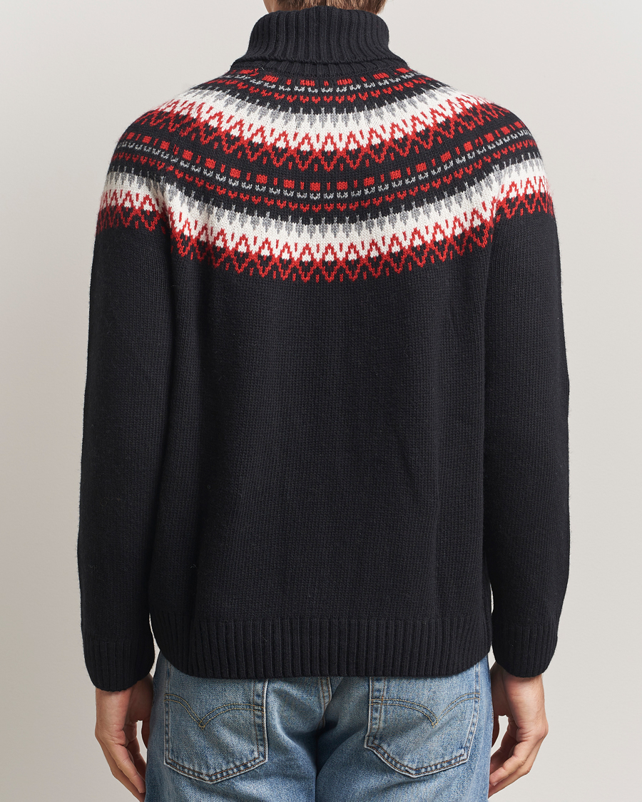 Men | Sweaters & Knitwear | GANT | Fairisle Knitted Turtleneck Black