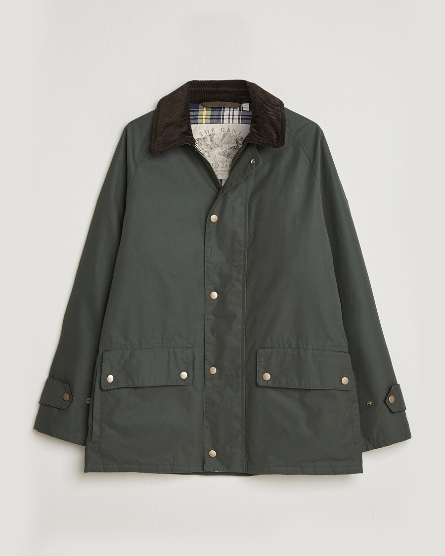 Men | Coats & Jackets | Gant | Waxed Barn Jacket Woody Green