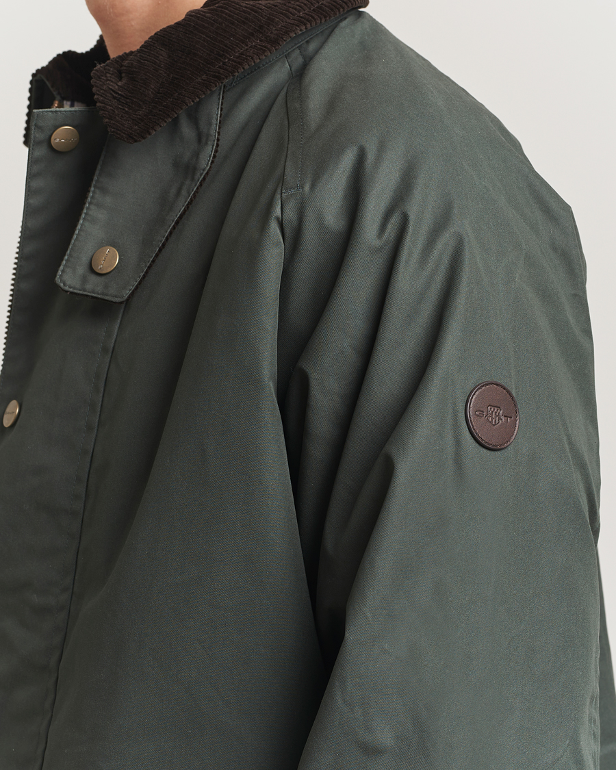 Men | Coats & Jackets | GANT | Waxed Barn Jacket Woody Green