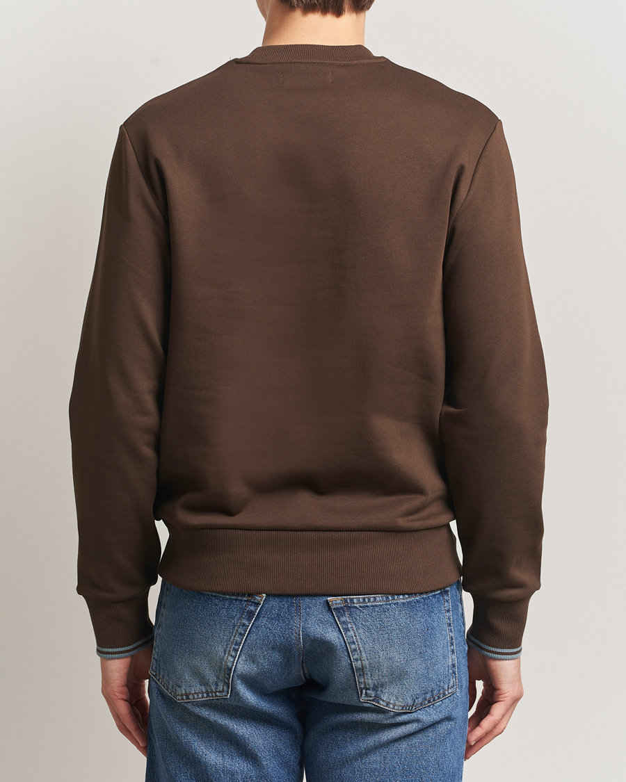 Men | Sweaters & Knitwear | Fred Perry | Crew Neck Sweatshirt Burnt Tobacco