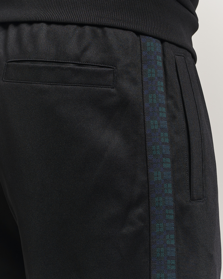 Men | Trousers | Fred Perry | Blackwatch Tartan Taped Track Pants Black