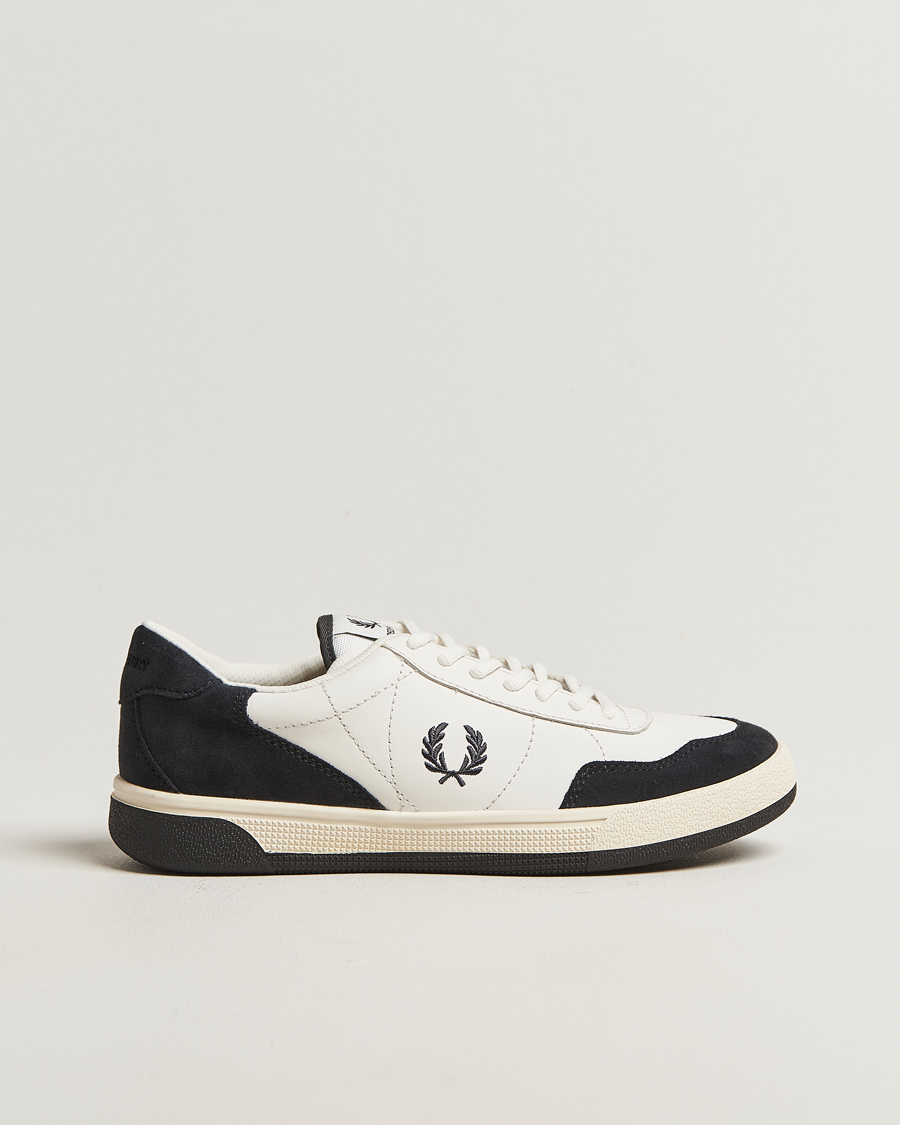 Men | Sneakers | Fred Perry | B11 Leather/Suede Sneaker Snow White/Navy