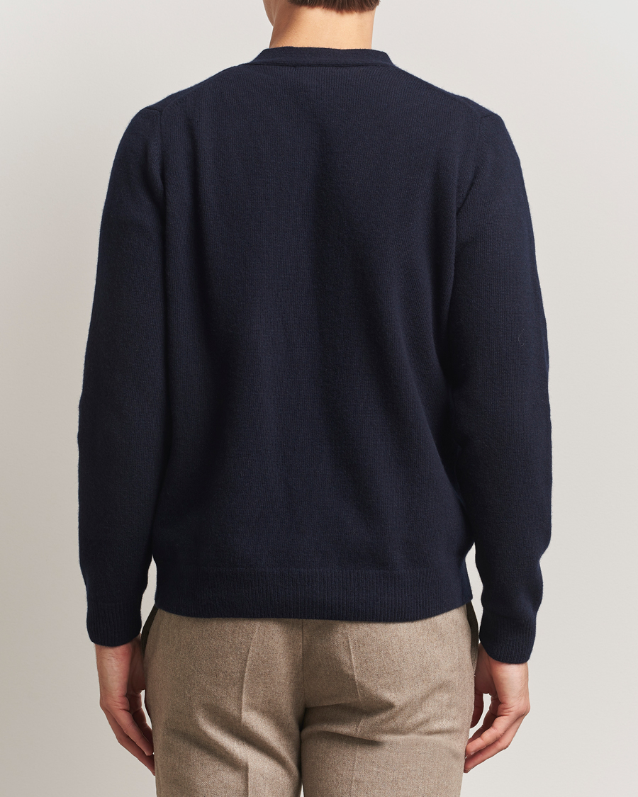 Men | Sweaters & Knitwear | Oscar Jacobson | Eduardo Wool Cardigan Navy