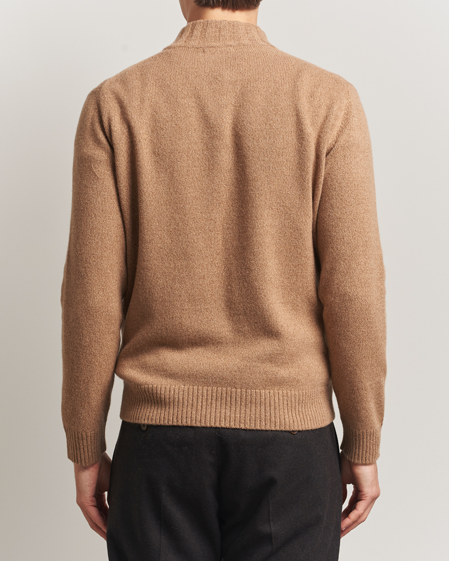 Men | Sweaters & Knitwear | Oscar Jacobson | Paul Wool/Cashmere Half-Zip Beige