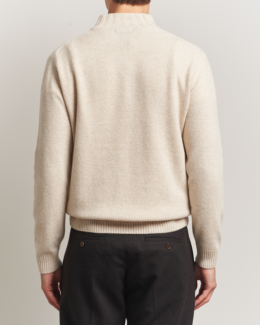 Men | Sweaters & Knitwear | Oscar Jacobson | Paul Wool/Cashmere Half-Zip Creme