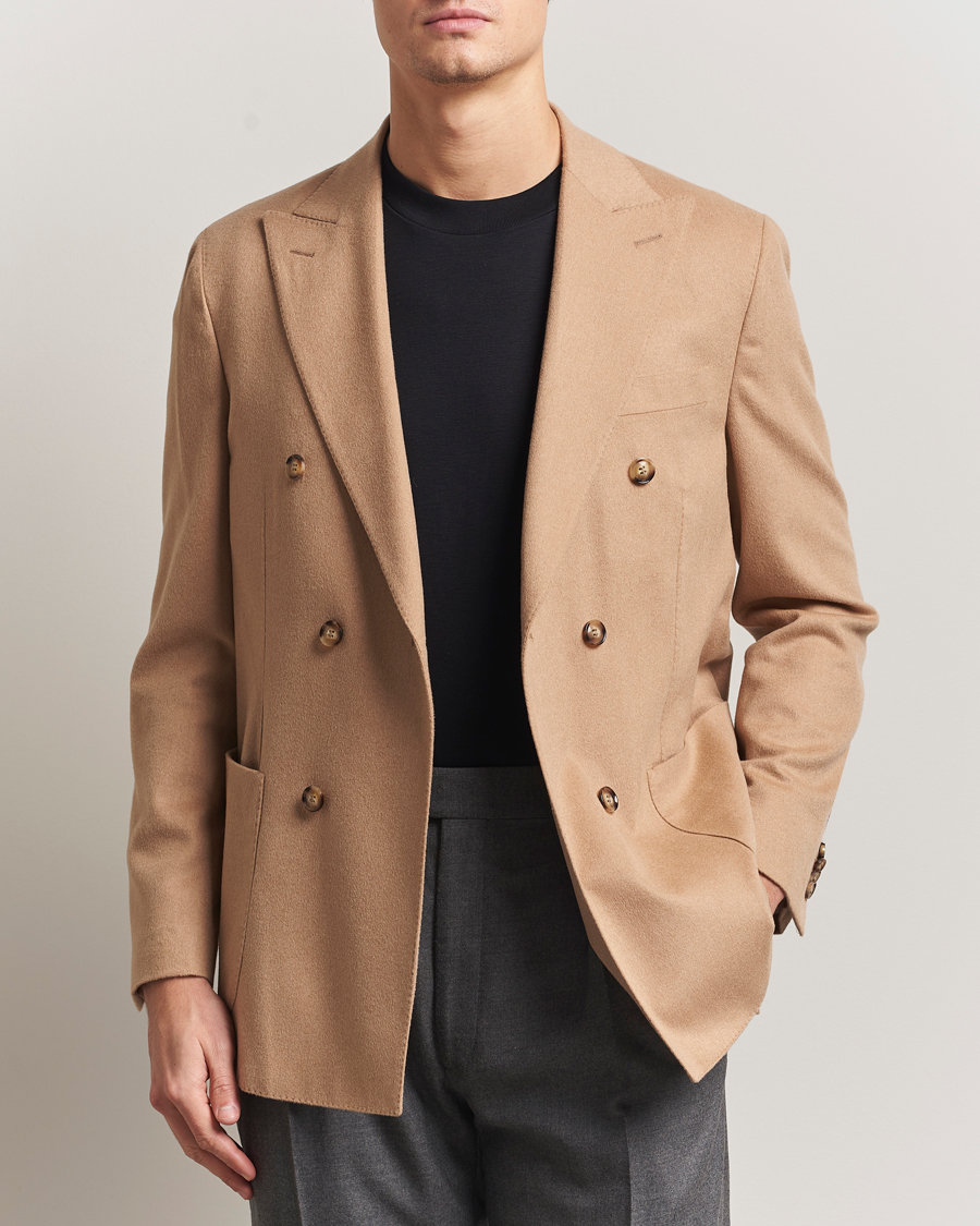 Men | Blazers | Oscar Jacobson | Farris Baby Camel Loro Piana Blazer Beige