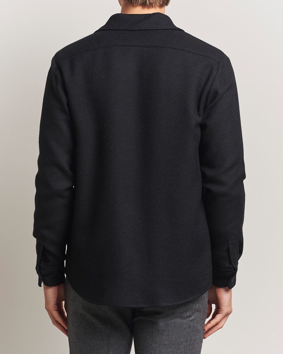 Men | Coats & Jackets | Oscar Jacobson | Maverick Wool Overshirt Black