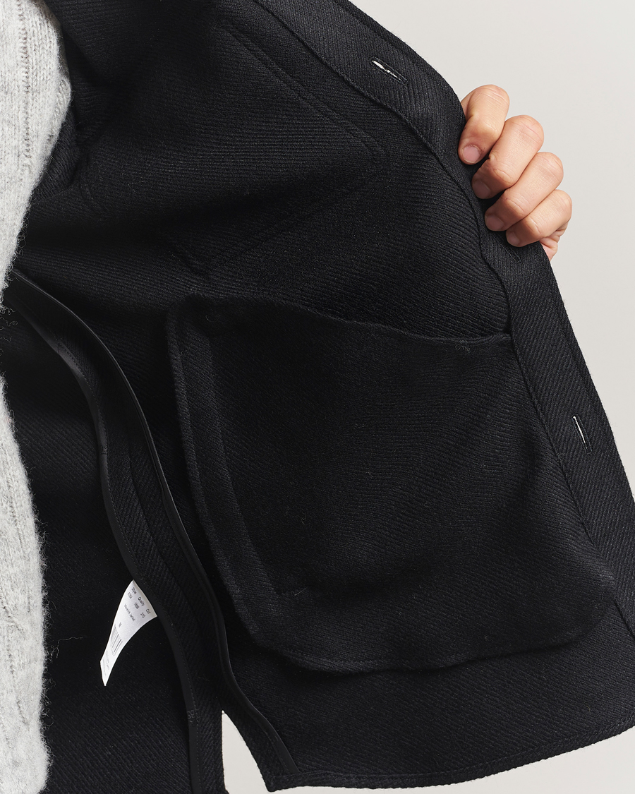 Men | Coats & Jackets | Oscar Jacobson | Maverick Wool Overshirt Black