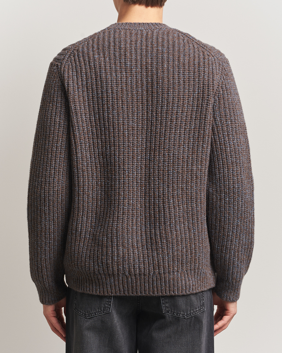 Men | Sweaters & Knitwear | Nudie Jeans | August Chunky Knitted Wool Sweater Brown