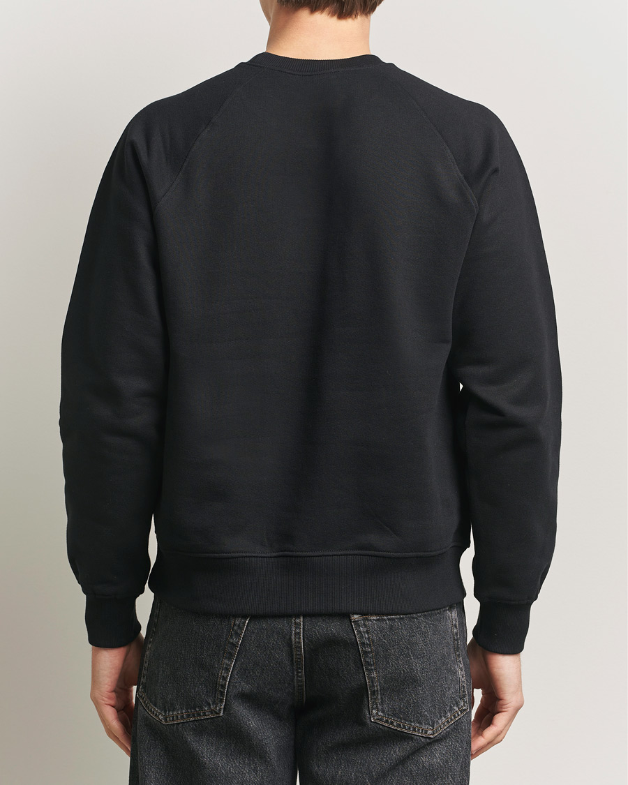 Men | Sweaters & Knitwear | Nudie Jeans | Palle Logo Crew Neck Sweatshirt Black