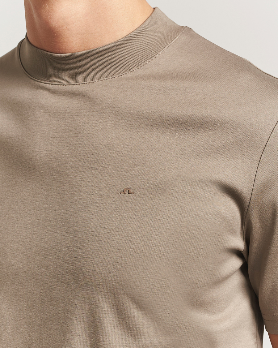 Men | T-Shirts | J.Lindeberg | Ace Mock Neck T-Shirt Brindle
