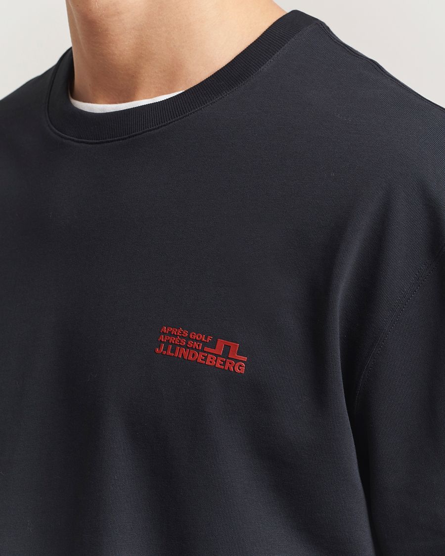 Men | T-Shirts | J.Lindeberg | Walsh Printed Long Sleeve T-Shirt Black