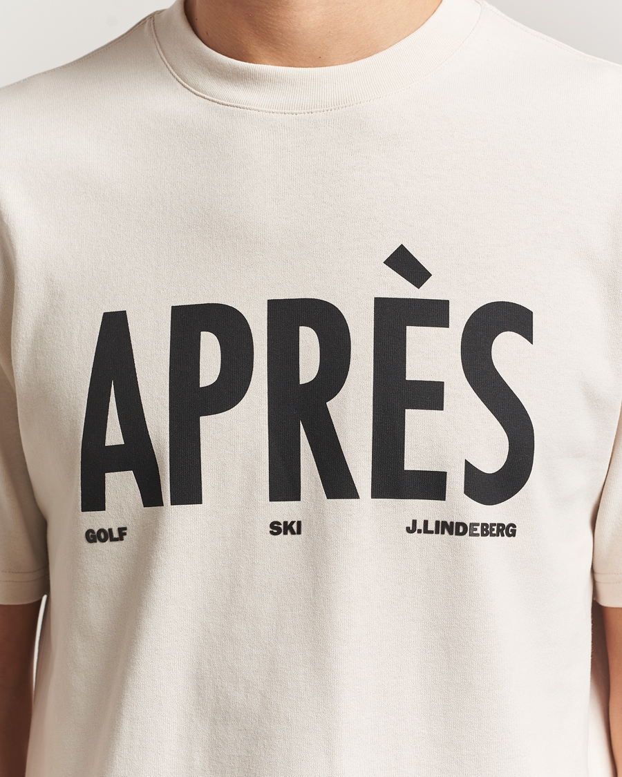 Men | T-Shirts | J.Lindeberg | Hale Printed Crew Neck T-Shirt Moonbeam