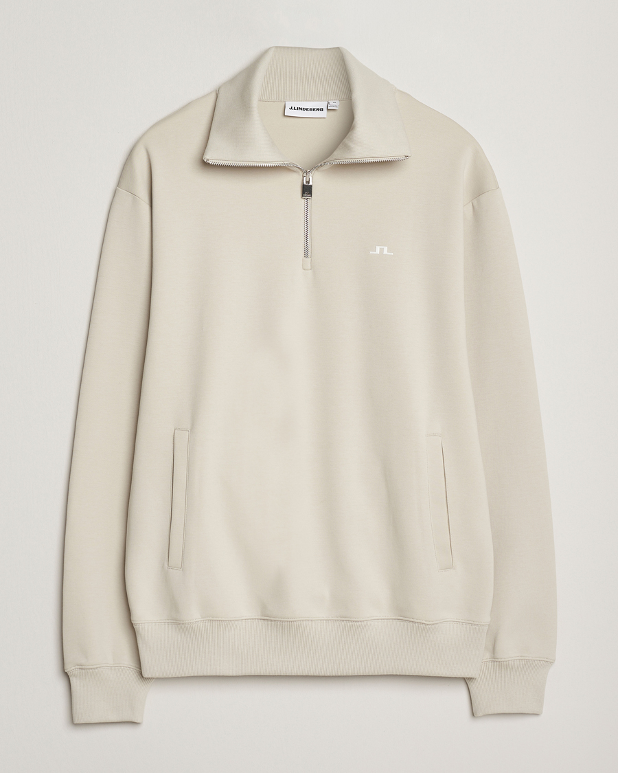 Men | Sweaters & Knitwear | J.Lindeberg | Callan Jersey Half Zip Moonbeam