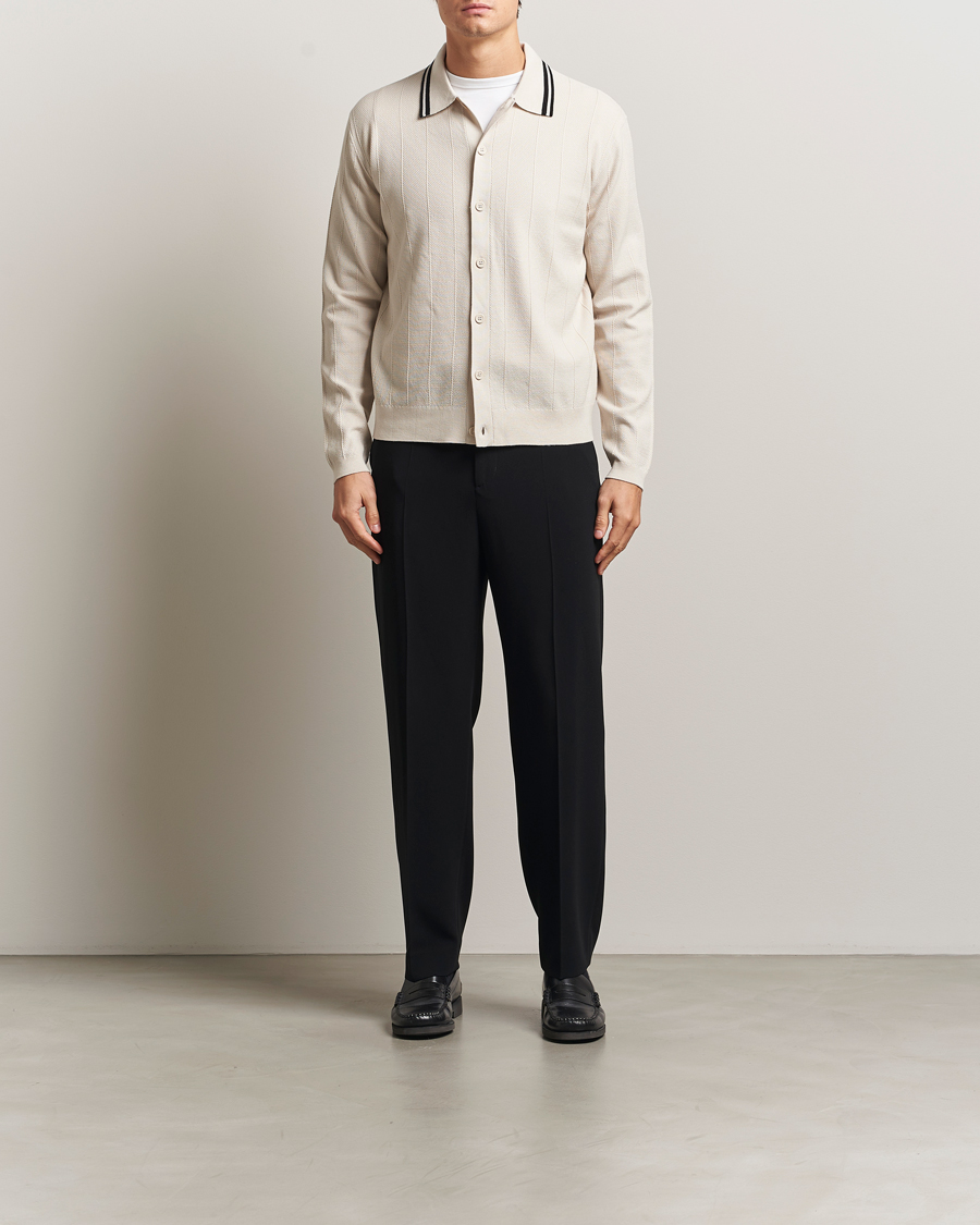 Men | Sweaters & Knitwear | J.Lindeberg | Willem Structured Cardigan Moonbeam