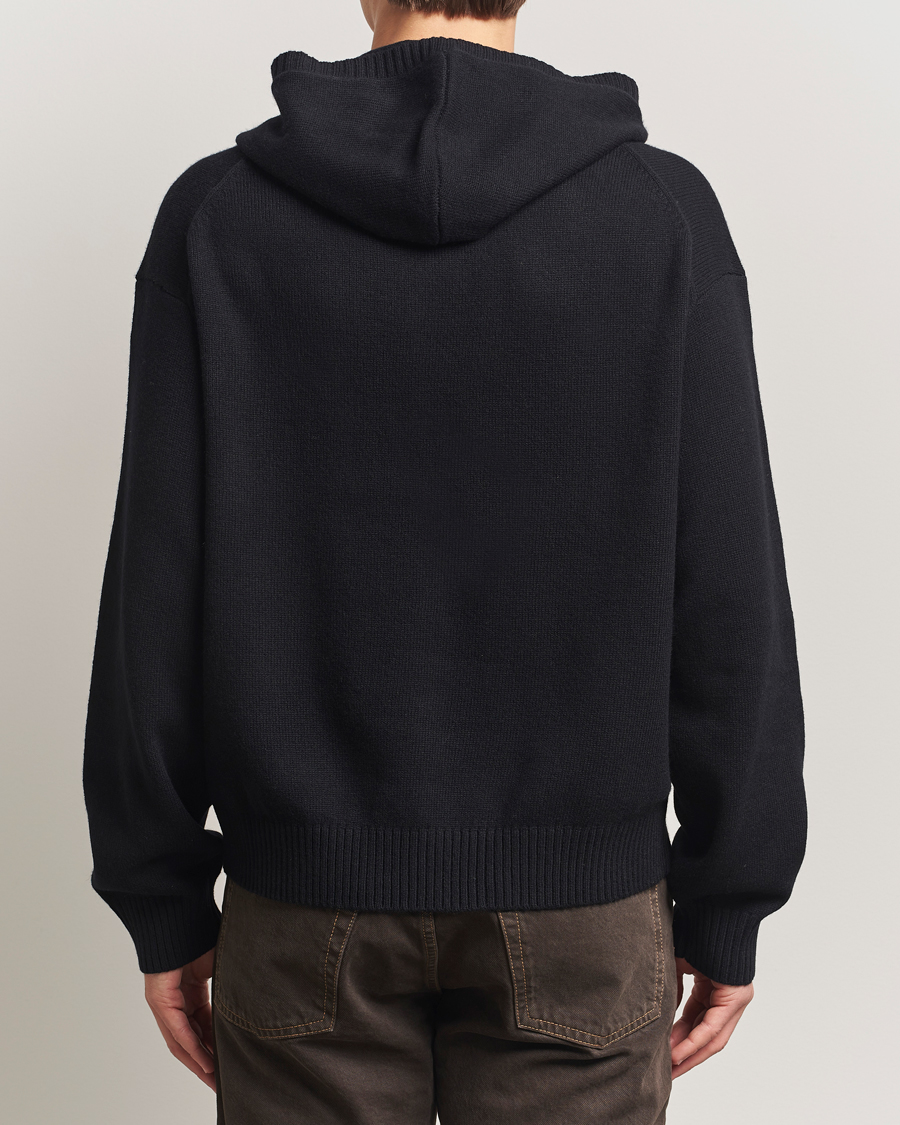Men | Sweaters & Knitwear | J.Lindeberg | Edward Wool Knitted Hoodie Black