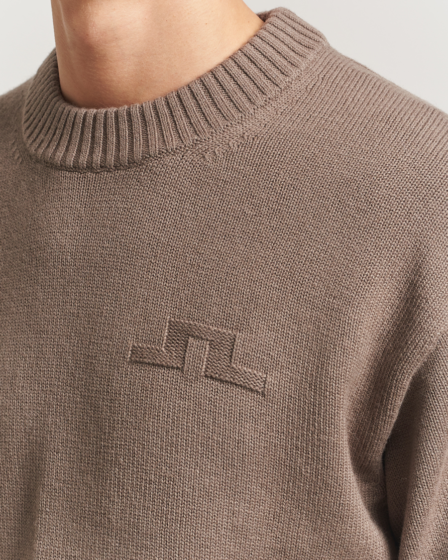 Men | Sweaters & Knitwear | J.Lindeberg | Eddy Wool/Cotton Knitted Sweater Brindle