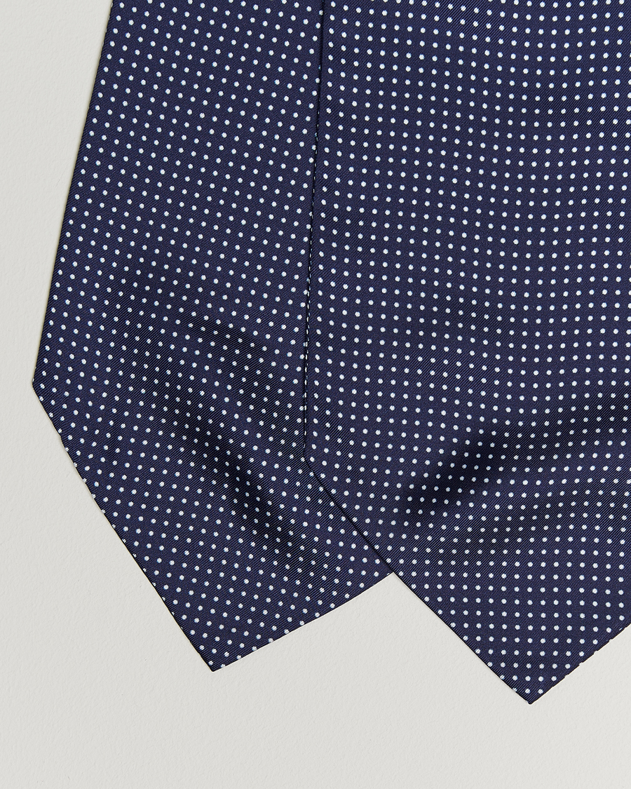 Men | Amanda Christensen Silk Twill Micro Dot Ascot Navy | Amanda Christensen | Silk Twill Micro Dot Ascot Navy
