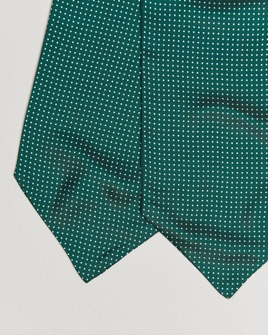 Men | Dress Scarves | Amanda Christensen | Silk Twill Micro Dot Ascot Bottle Green