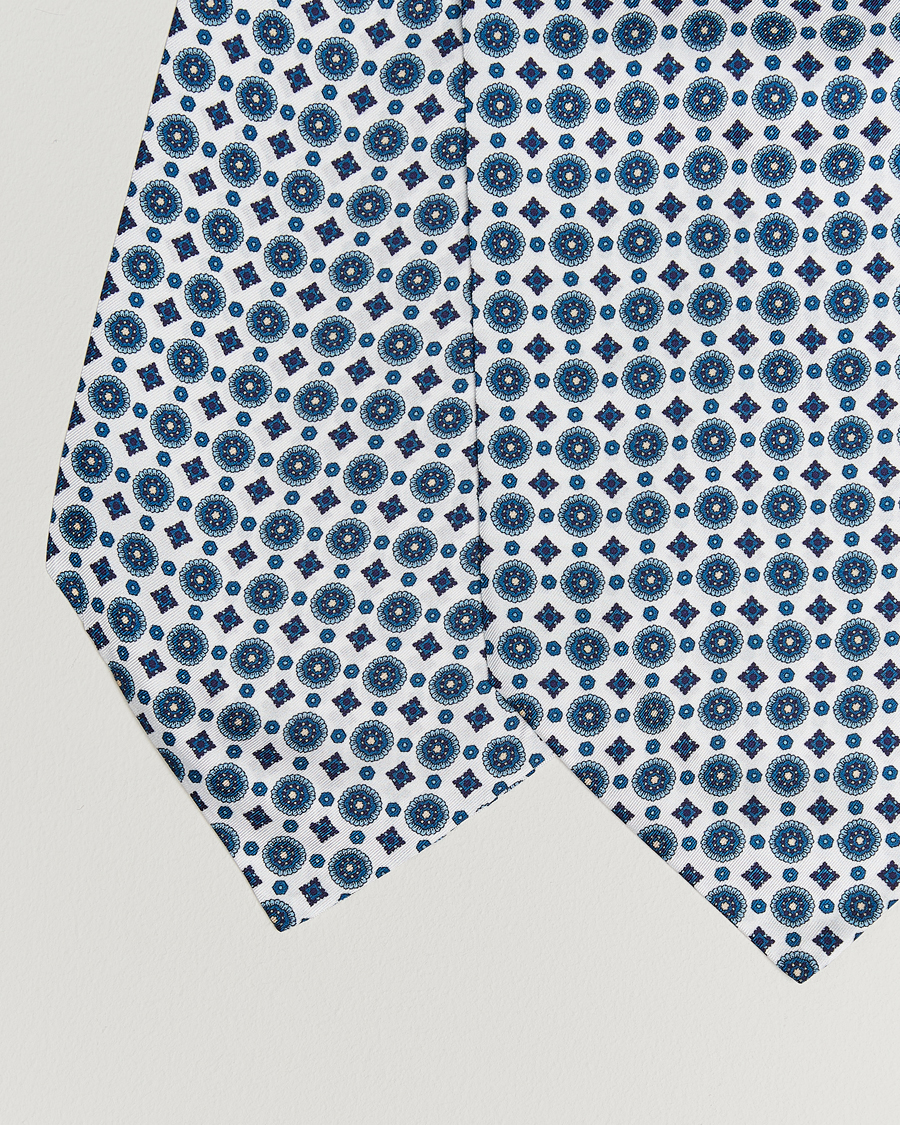 Men | Amanda Christensen Silk Twill Medallion Ascot White | Amanda Christensen | Silk Twill Medallion Ascot White