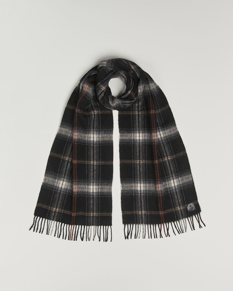 Men | Scarves | Amanda Christensen | Wool Checked Scarf Black