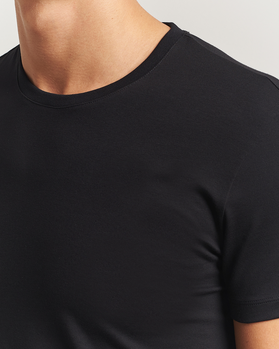 Men | T-Shirts | Falke | 2-Pack Cotton Crew Neck T-Shirt Black