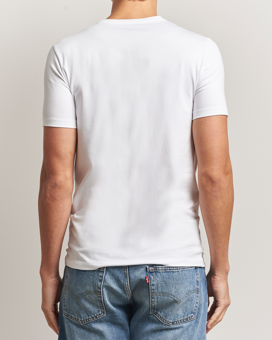 Men | T-Shirts | Falke | 2-Pack Cotton V-Neck T-Shirt White